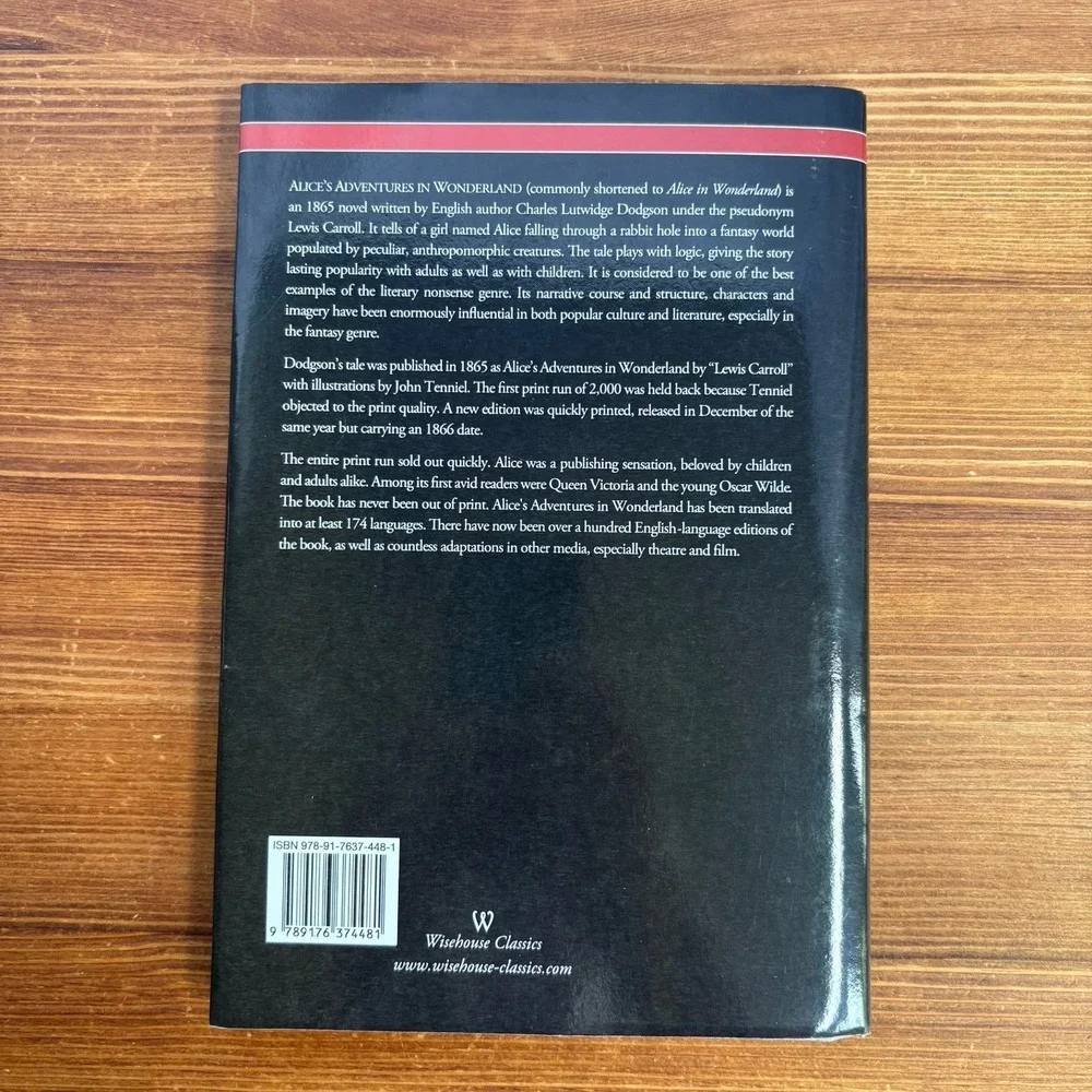 Alice's Adventures in Wonderland Lewis Carroll Wisehouse Classics Hardcover